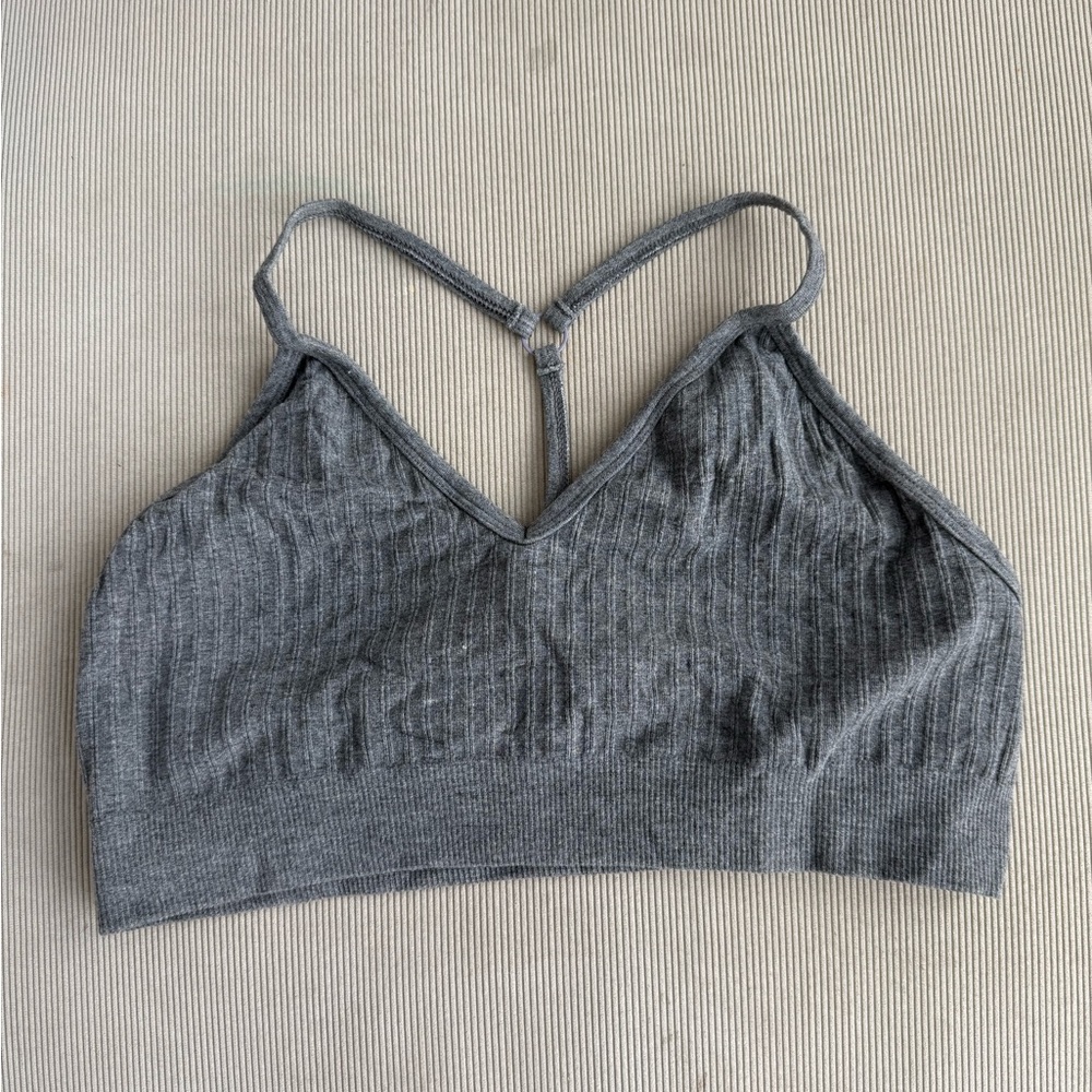Sweaty Betty Charcoal Ribbed Bralette